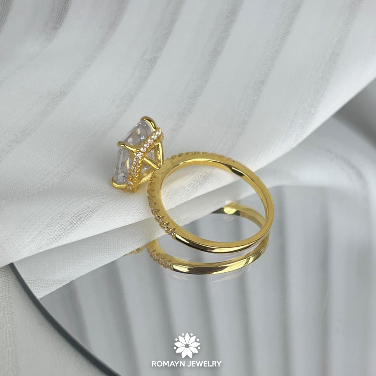 Radiant Cut CZ Ring