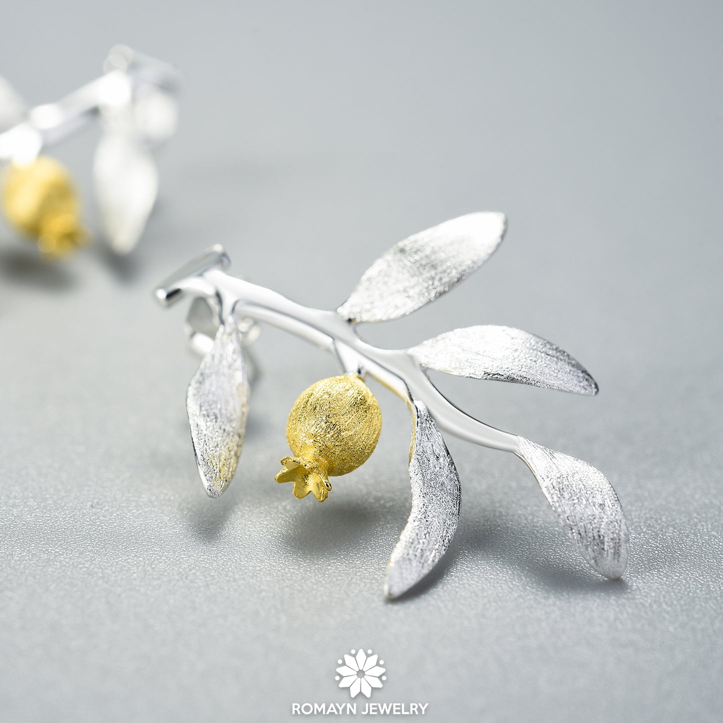 Pomegranate Sterling Silver Earrings
