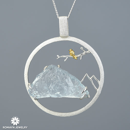 Bird and Mountain Necklace