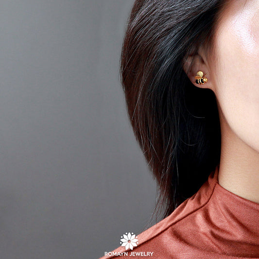 Mini Honey Bee Earrings