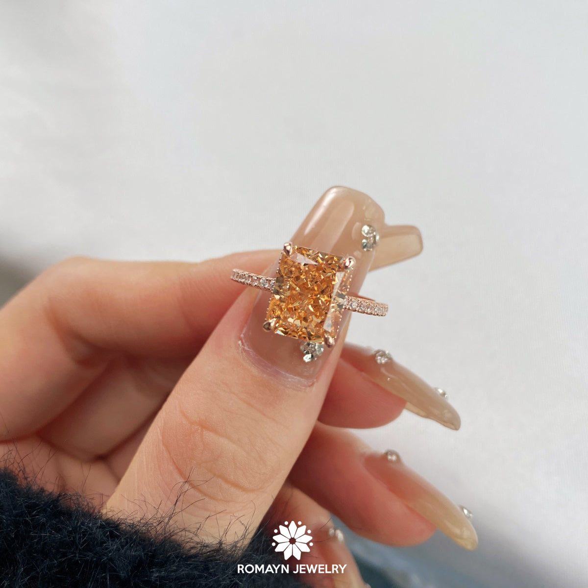 Radiant Cut CZ Ring
