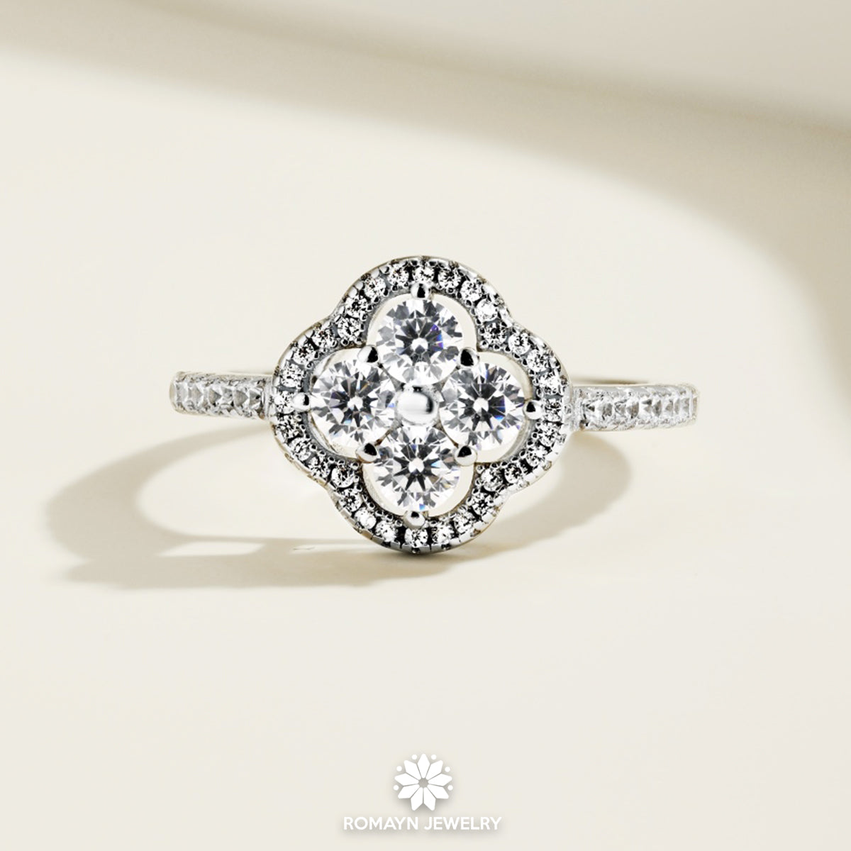Clover Cubic Zirconia Ring