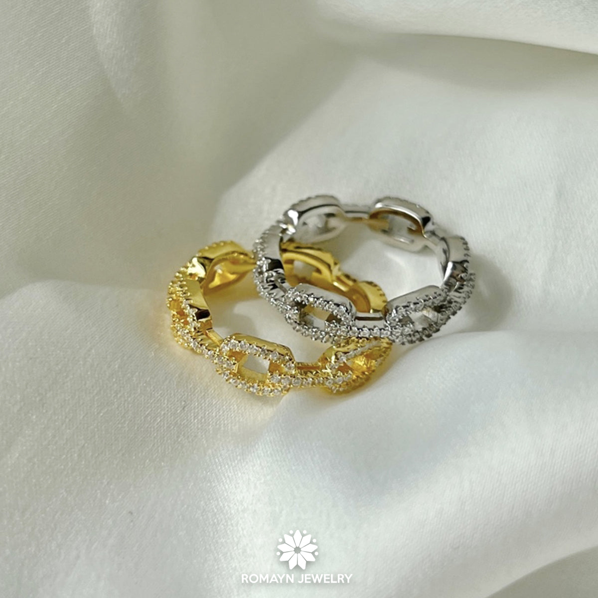 Silver Link Eternity Band