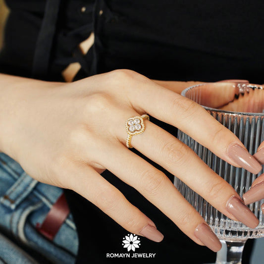 Clover Cubic Zirconia Ring
