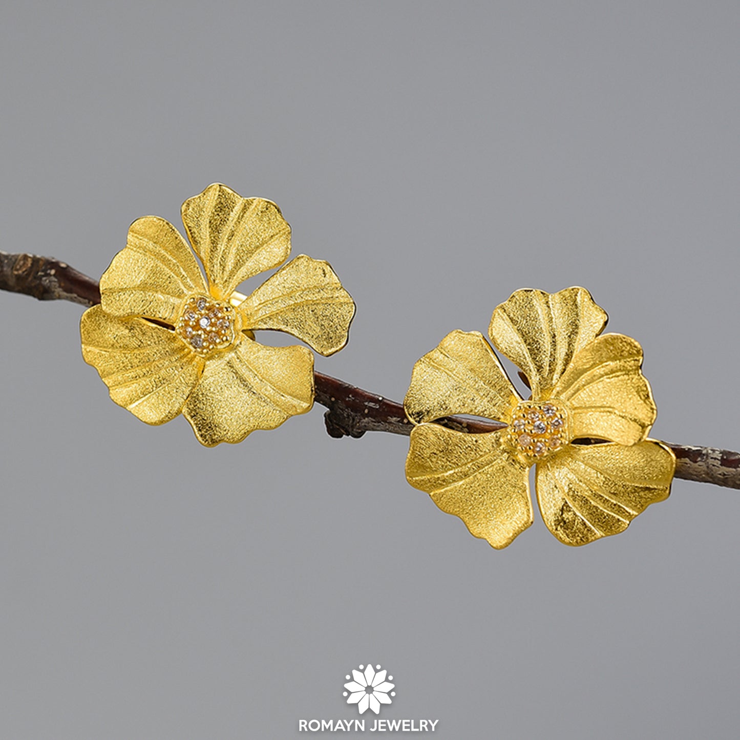 Peony Flower Gold Ring