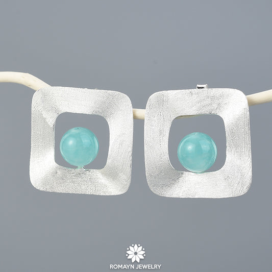 Uneven Amazonite Earrings