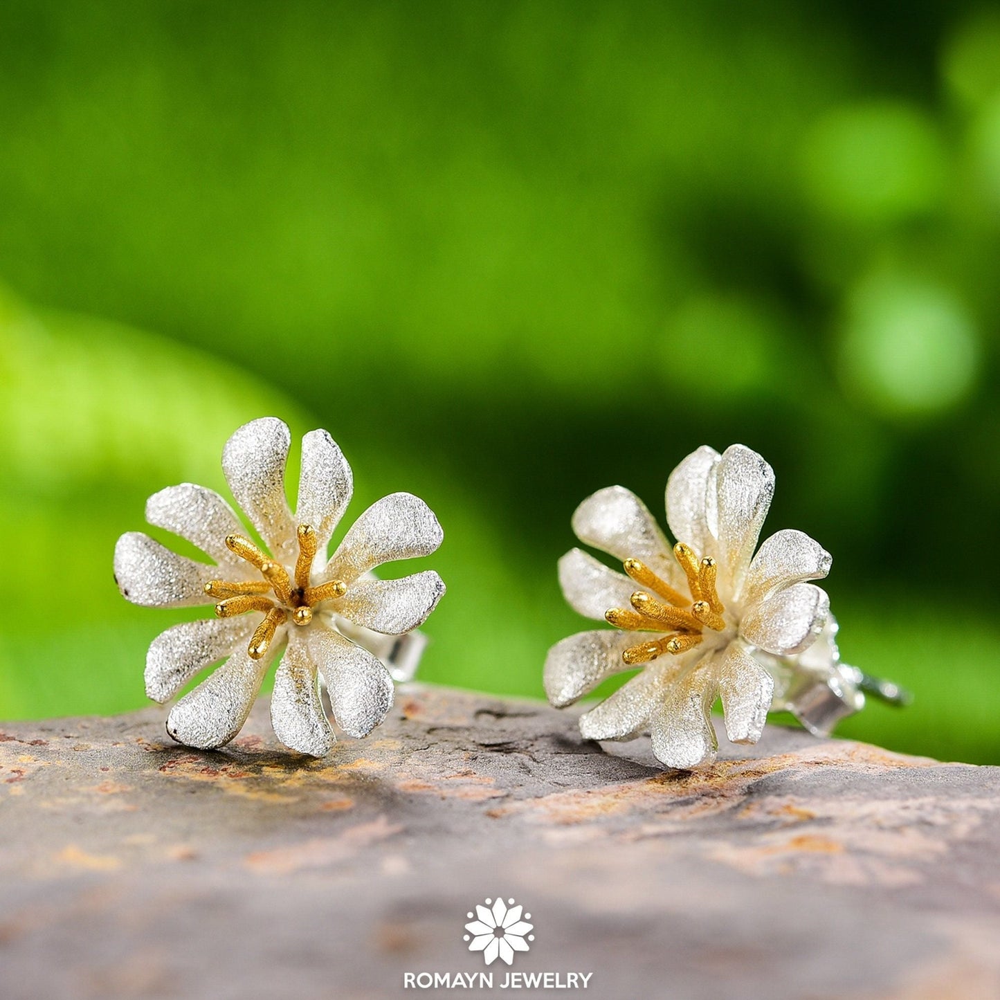 Wild Rose Flower Earrings