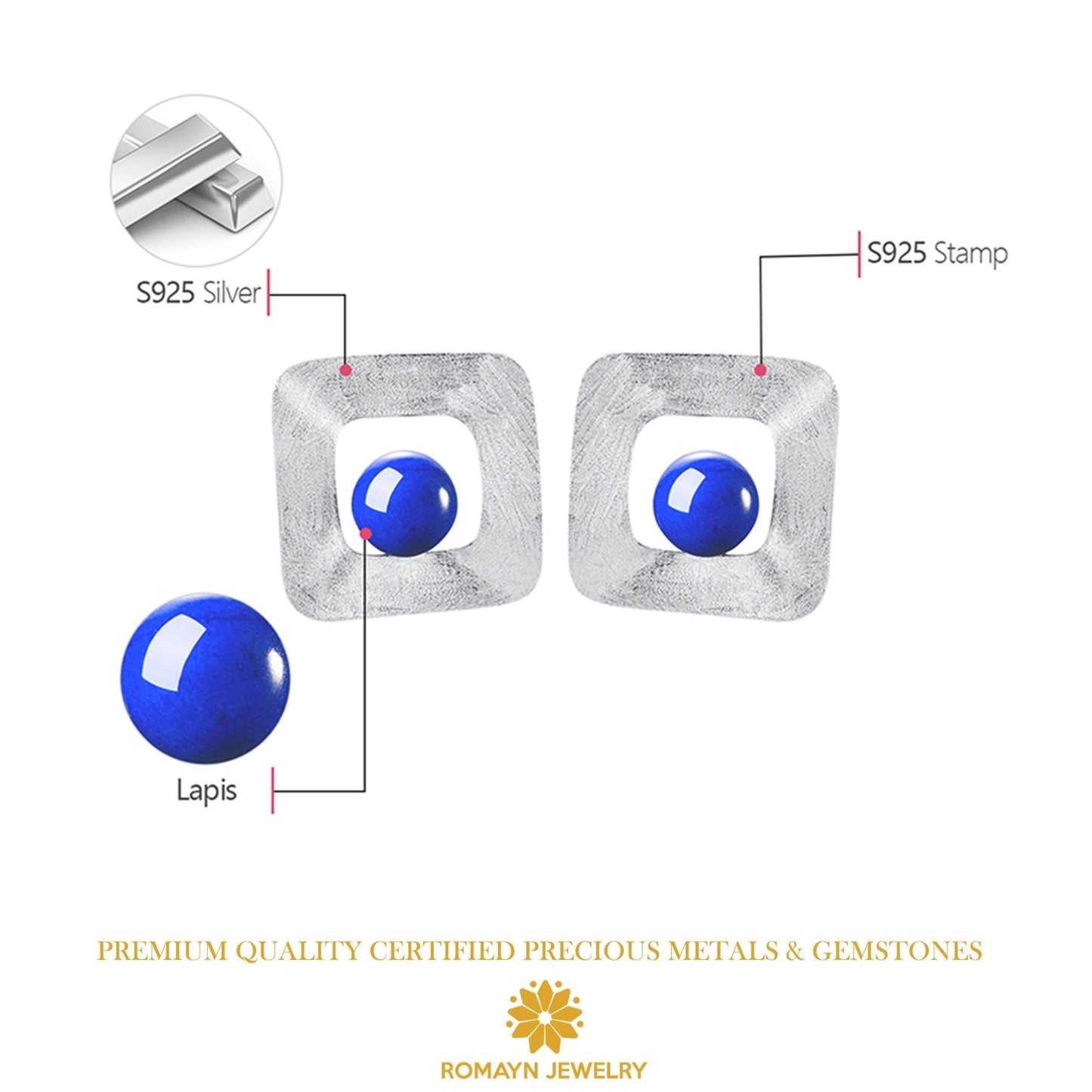Uneven Lapis Lazuli Earrings