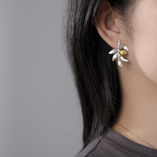 Pomegranate Sterling Silver Earrings
