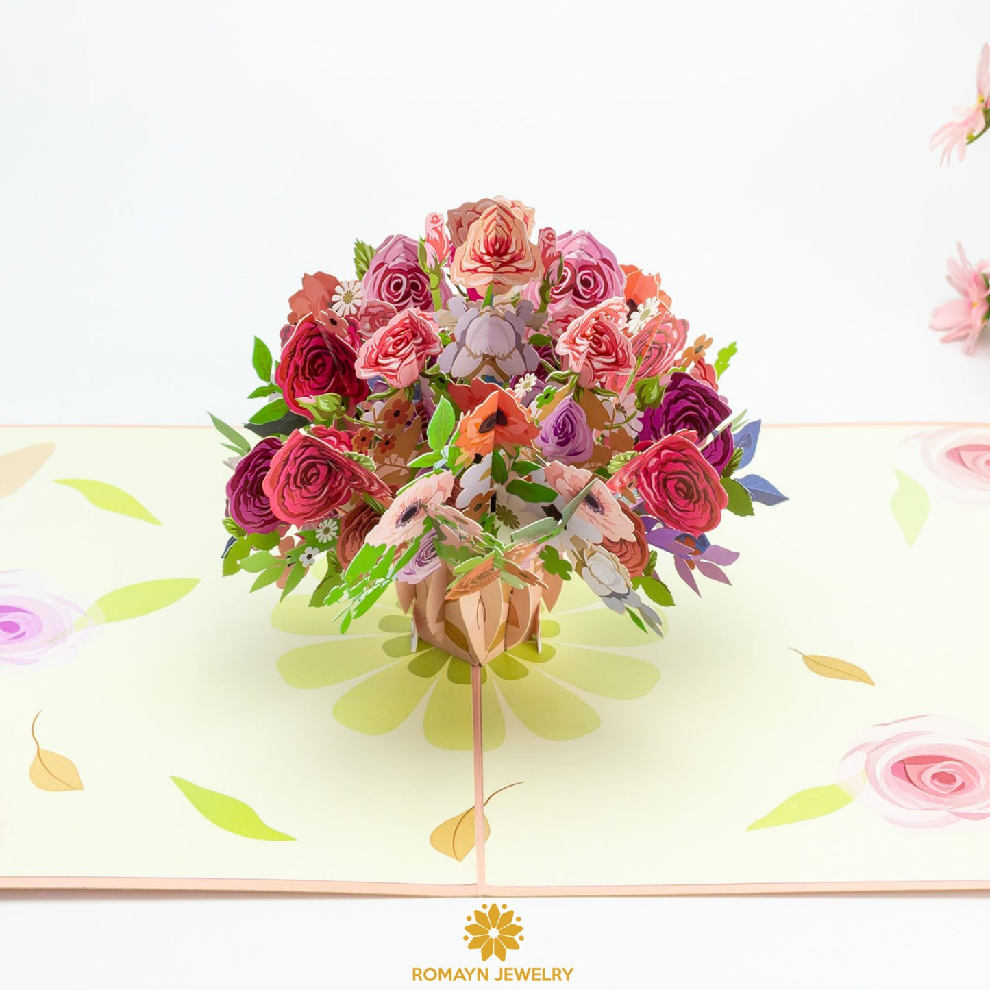 Pastel Roses Vase Card
