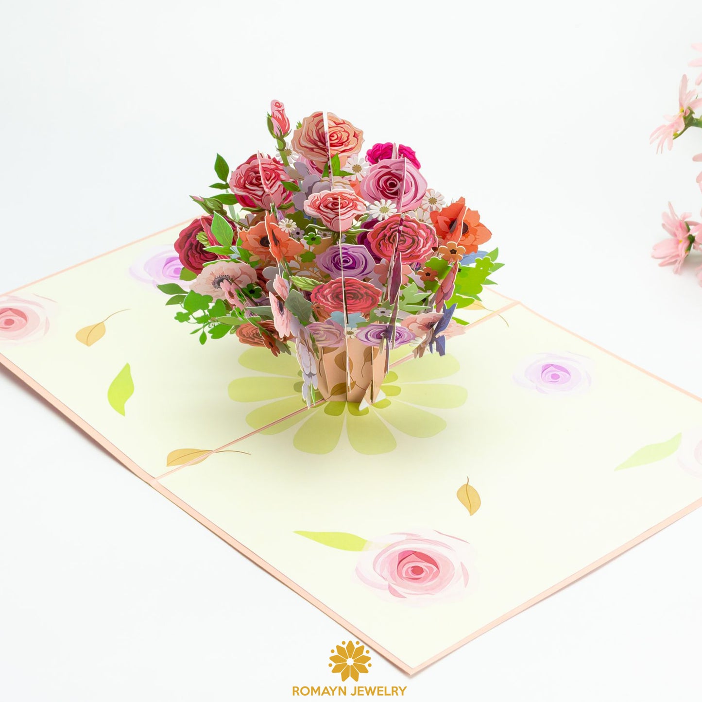 Pastel Roses Vase Card