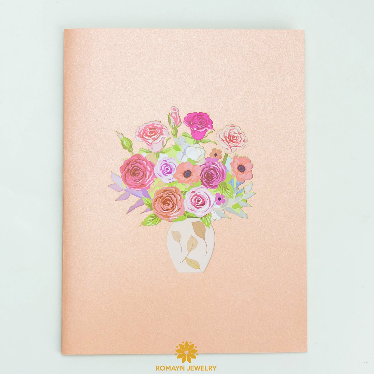 Pastel Roses Vase Card