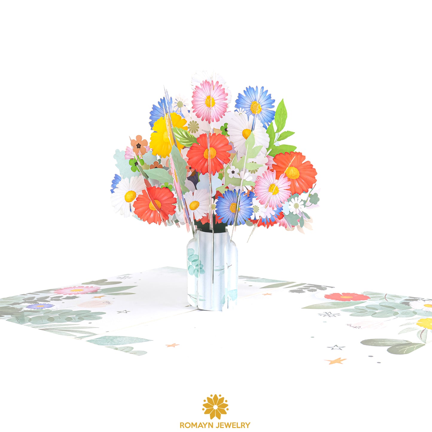 Colorful Daisy Vase Card