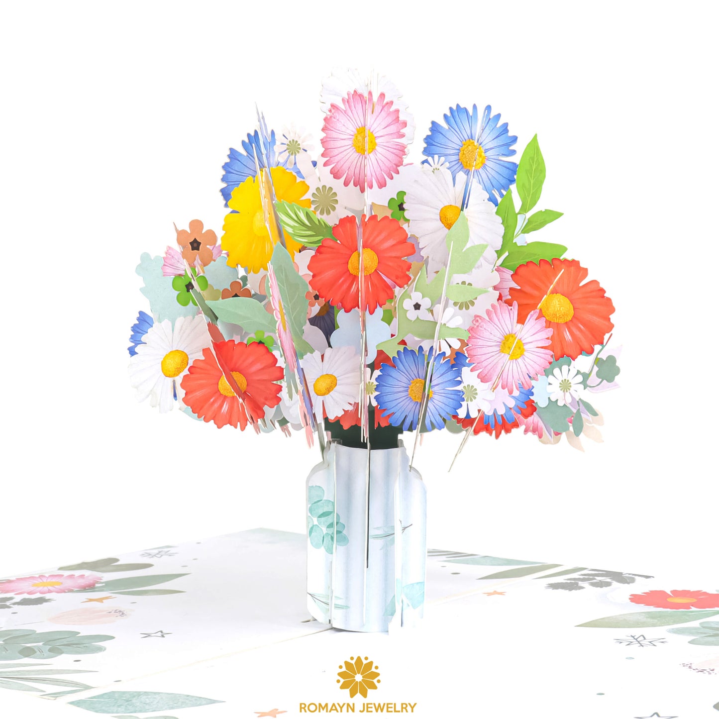 Colorful Daisy Vase Card