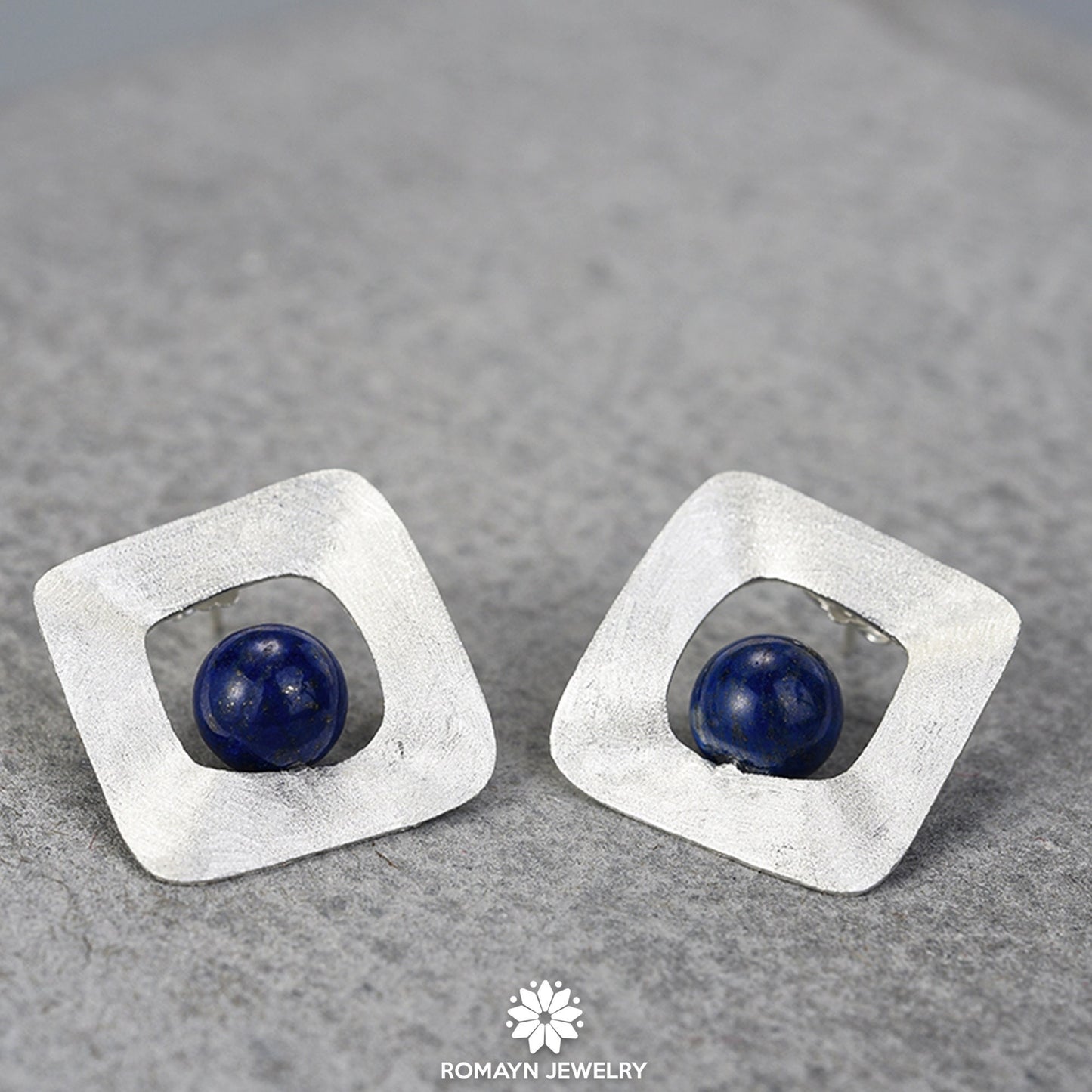 Uneven Lapis Lazuli Earrings