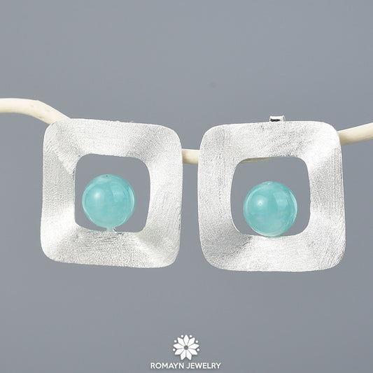 Uneven Amazonite Earrings