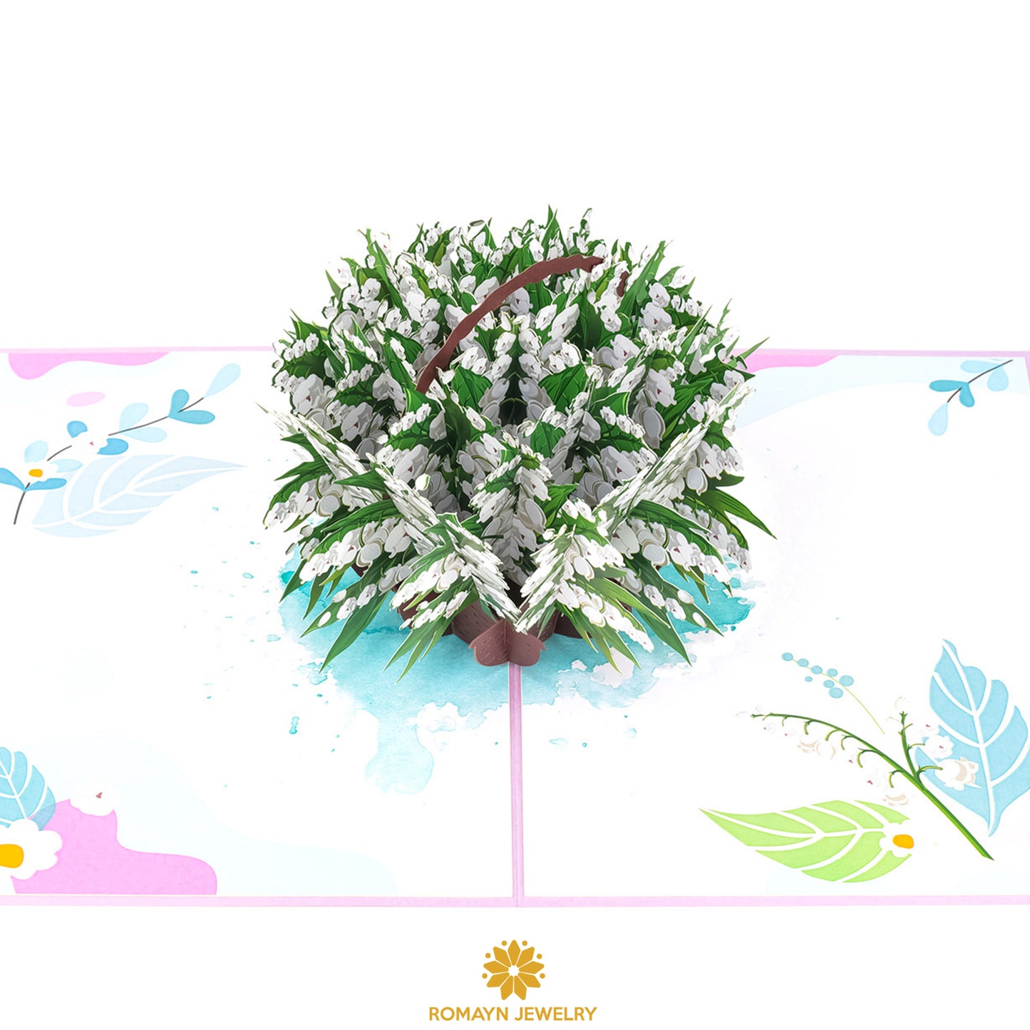 Lily of the Valley Flower Basket Card