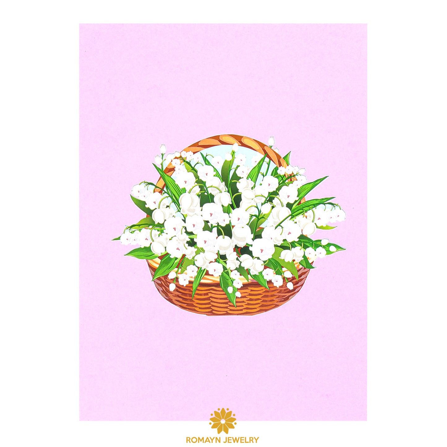 Lily of the Valley Flower Basket Card