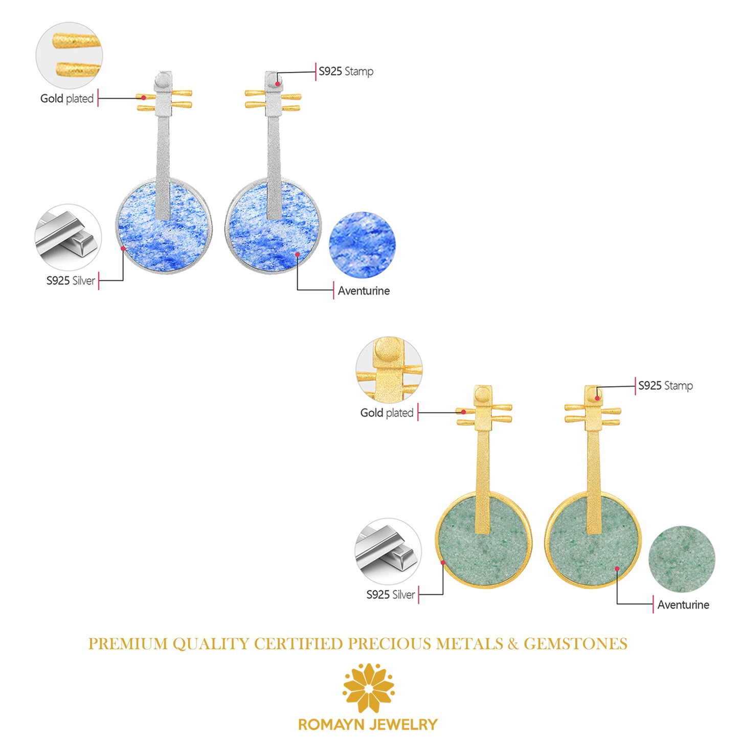 Lute Shape Earrings
