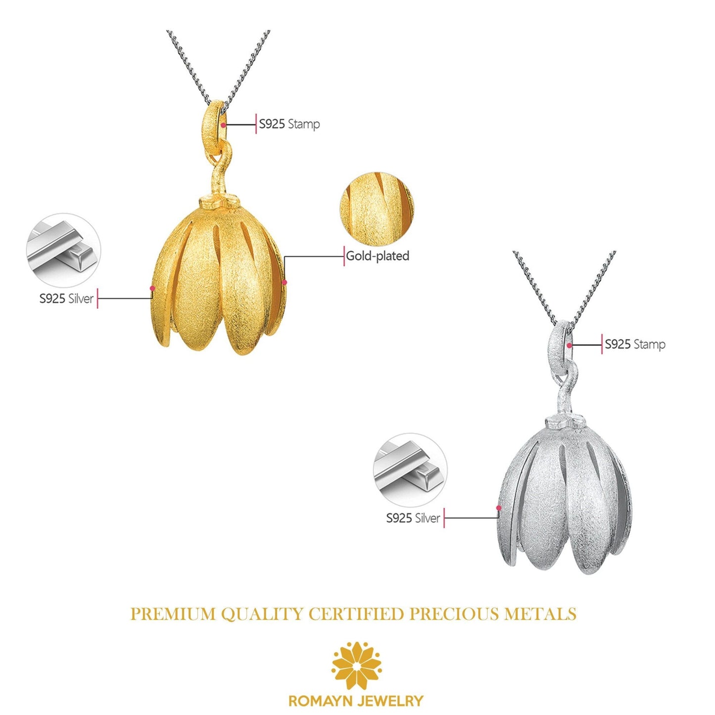 Upside Down Lily Flower Necklace