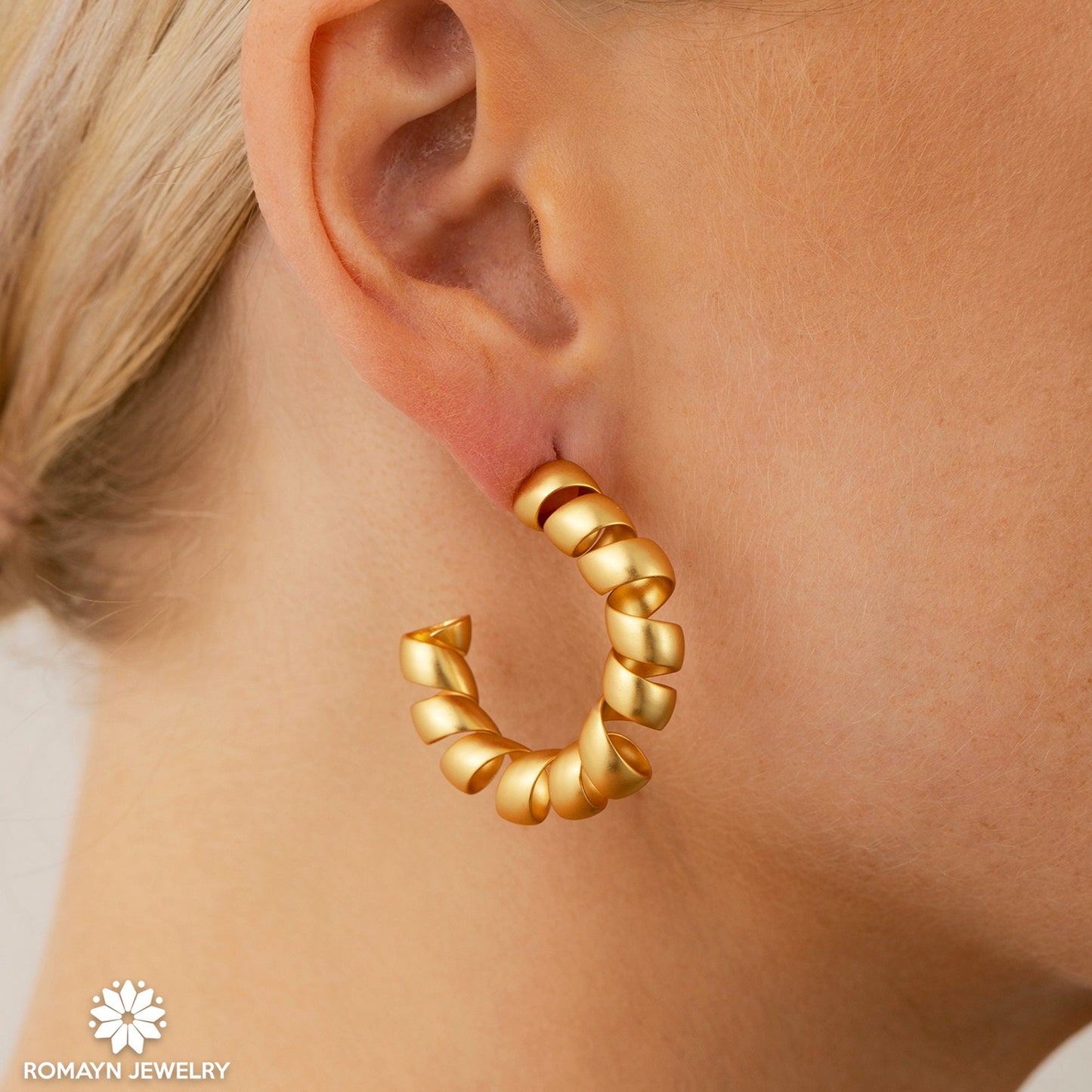 Spiral 18K Gold Earrings