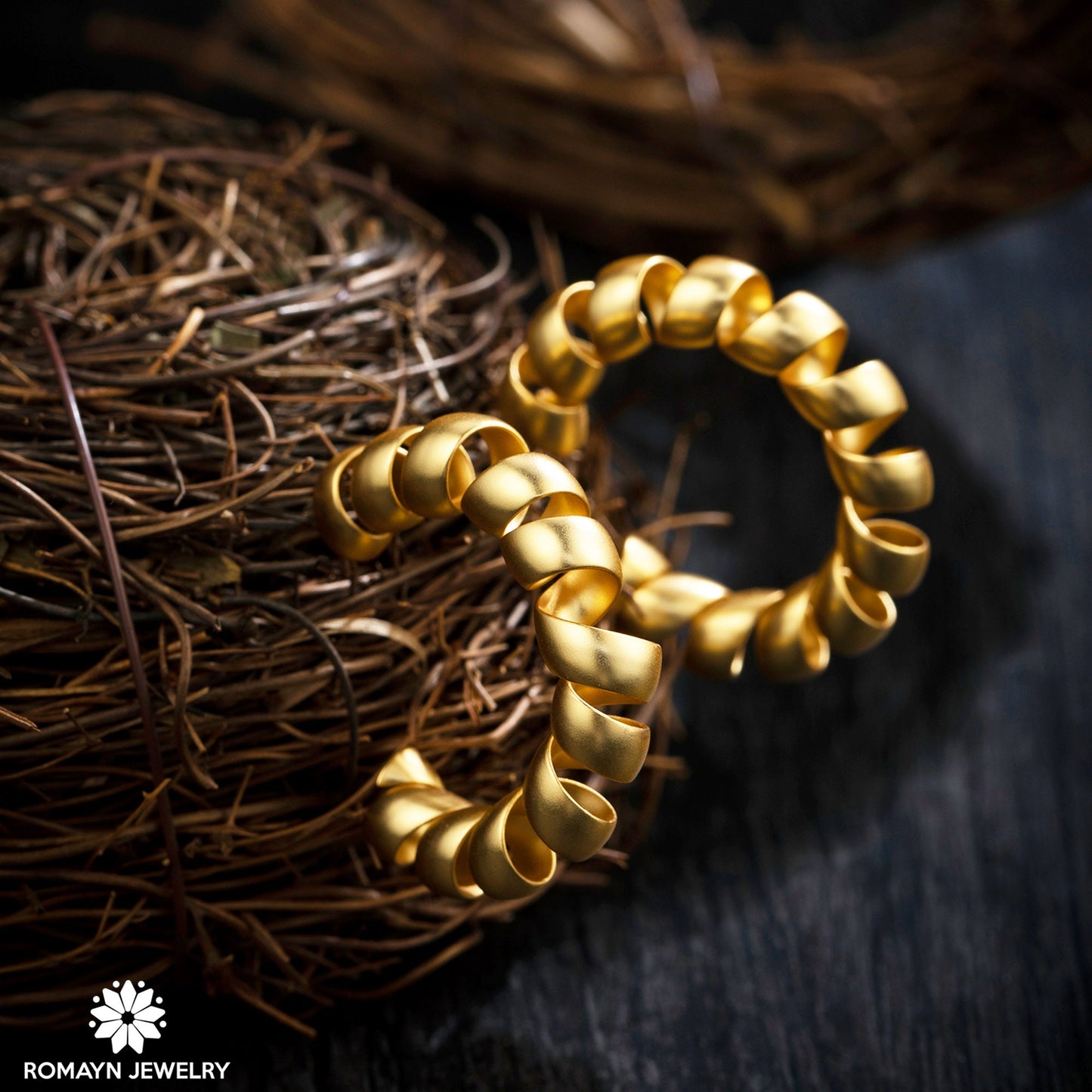 Spiral 18K Gold Earrings
