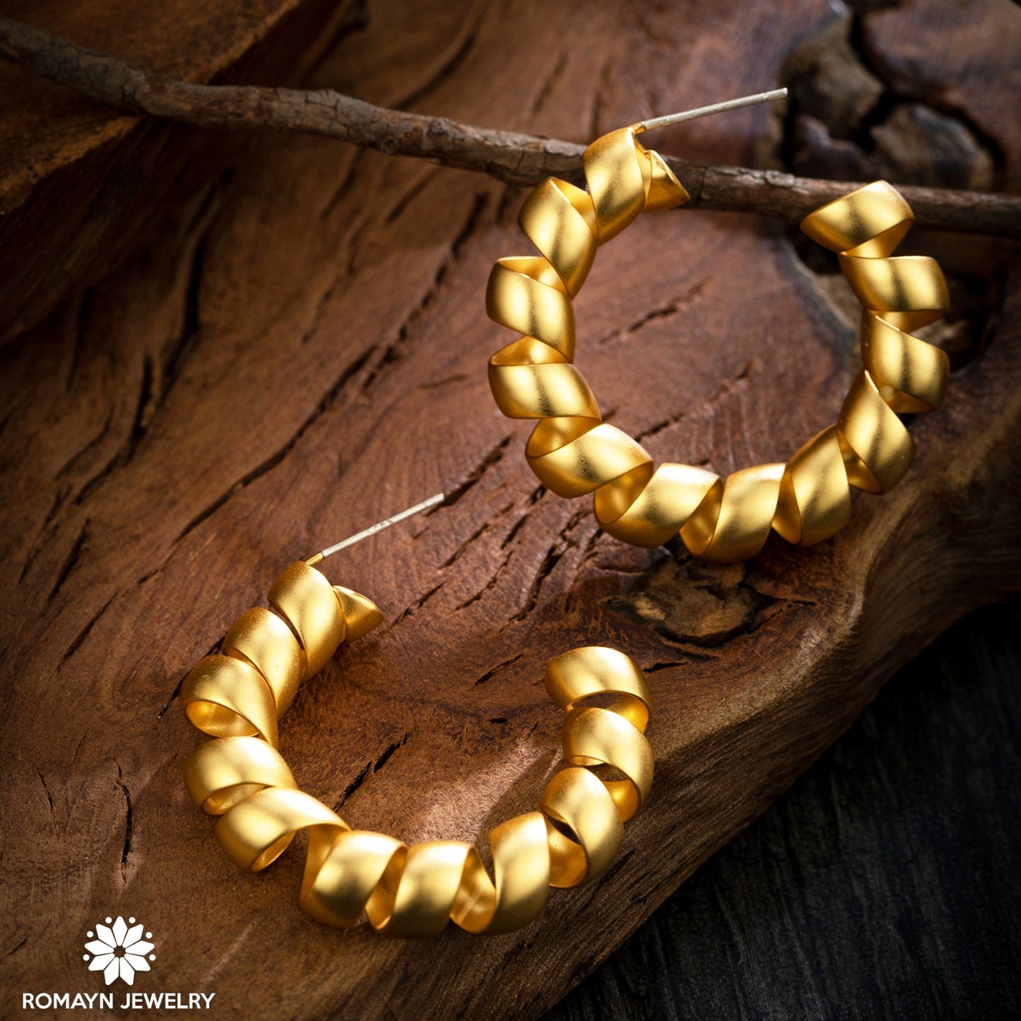 Spiral 18K Gold Earrings