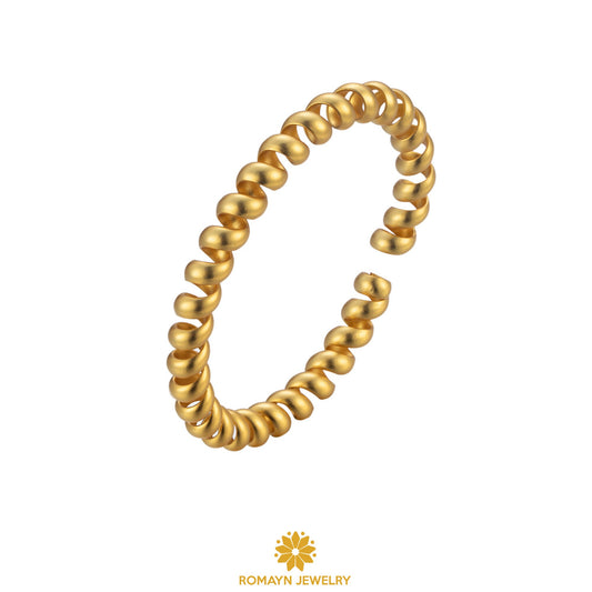 Spiral 18K Gold Bangle