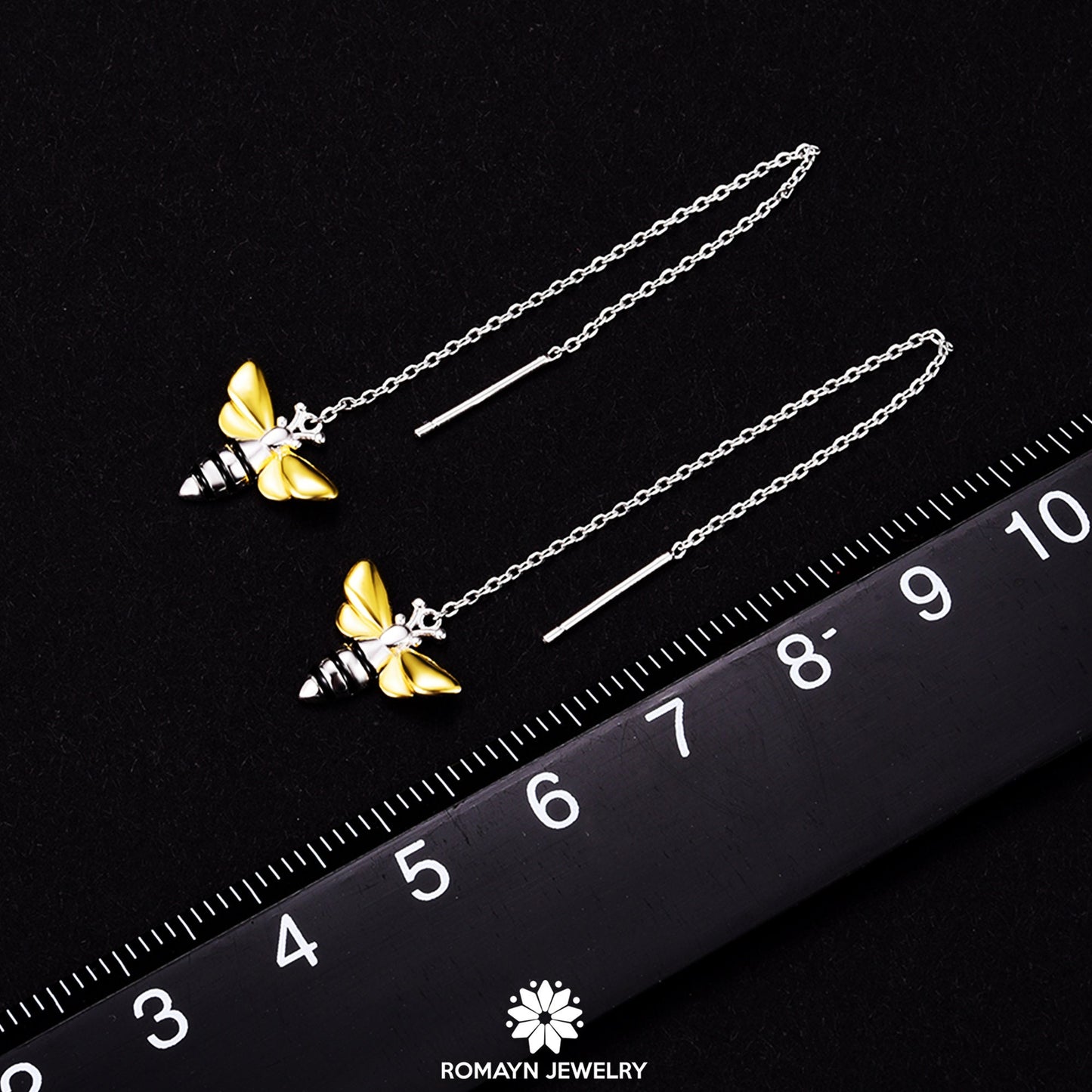 Mini Bee Threader Earrings