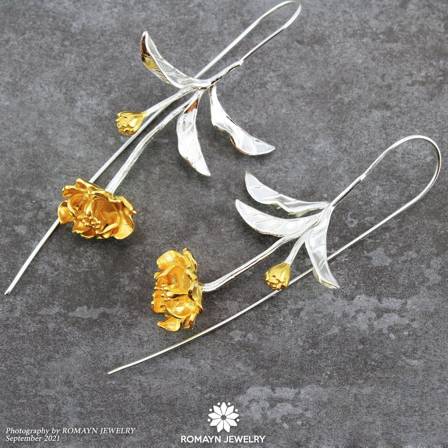 Begonia Flower Earrings