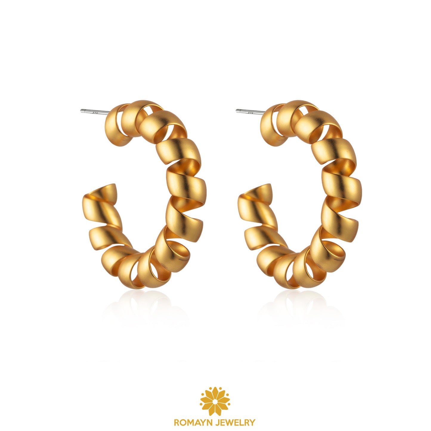 Spiral 18K Gold Earrings