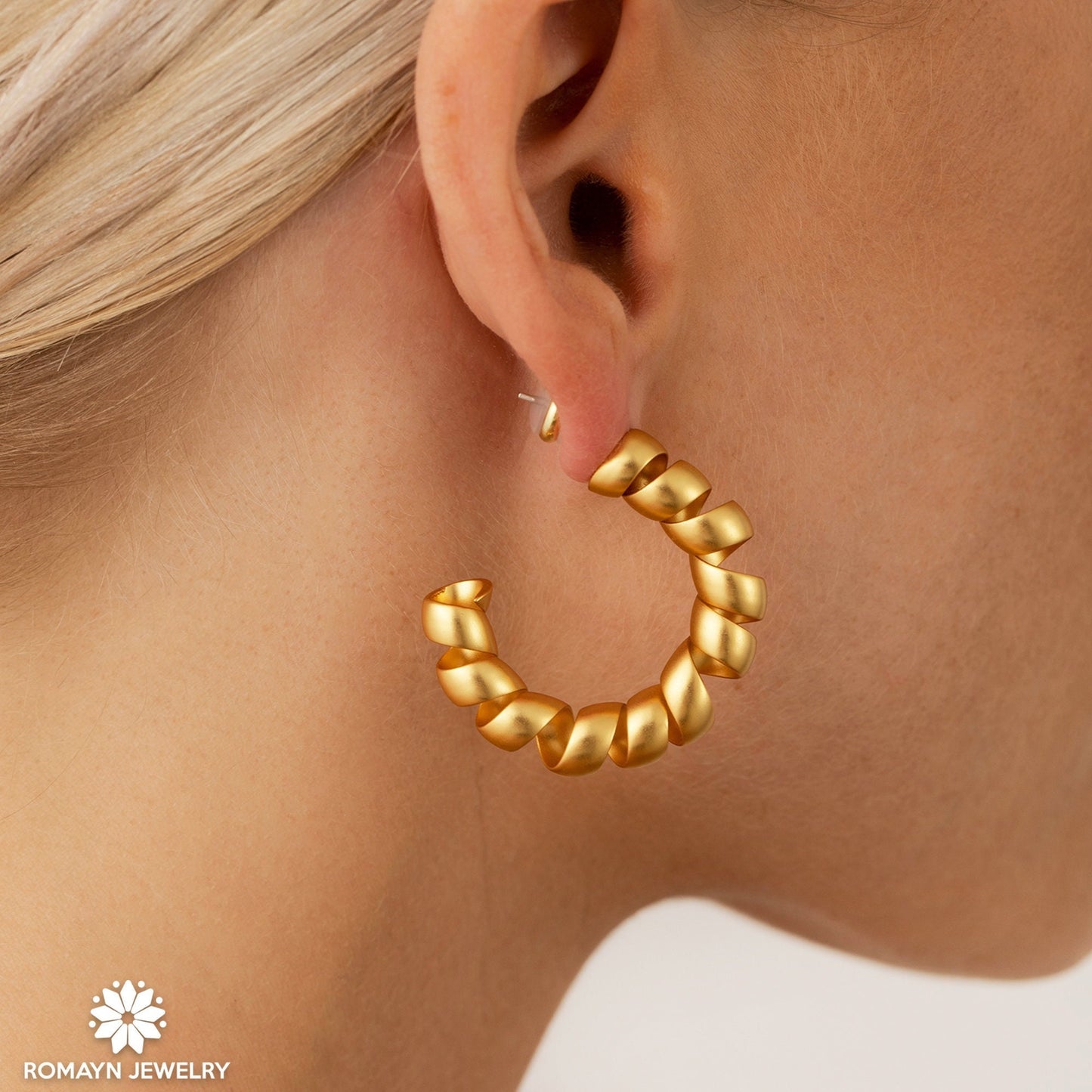 Spiral 18K Gold Earrings