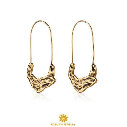 Wrinkled Antique Gold Earrings