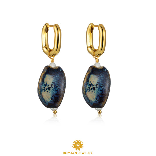 Ceramic Gold Earrings