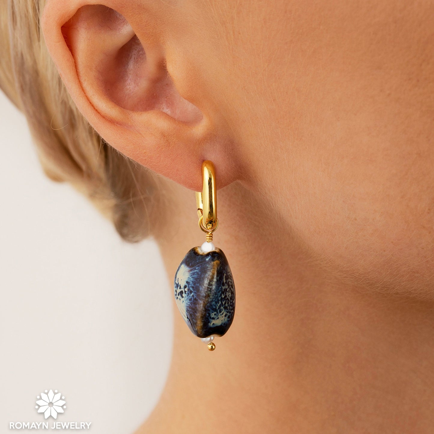 Ceramic Gold Earrings