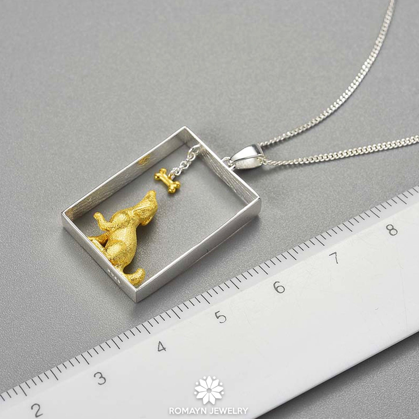 Dog and Moving Bone Necklace