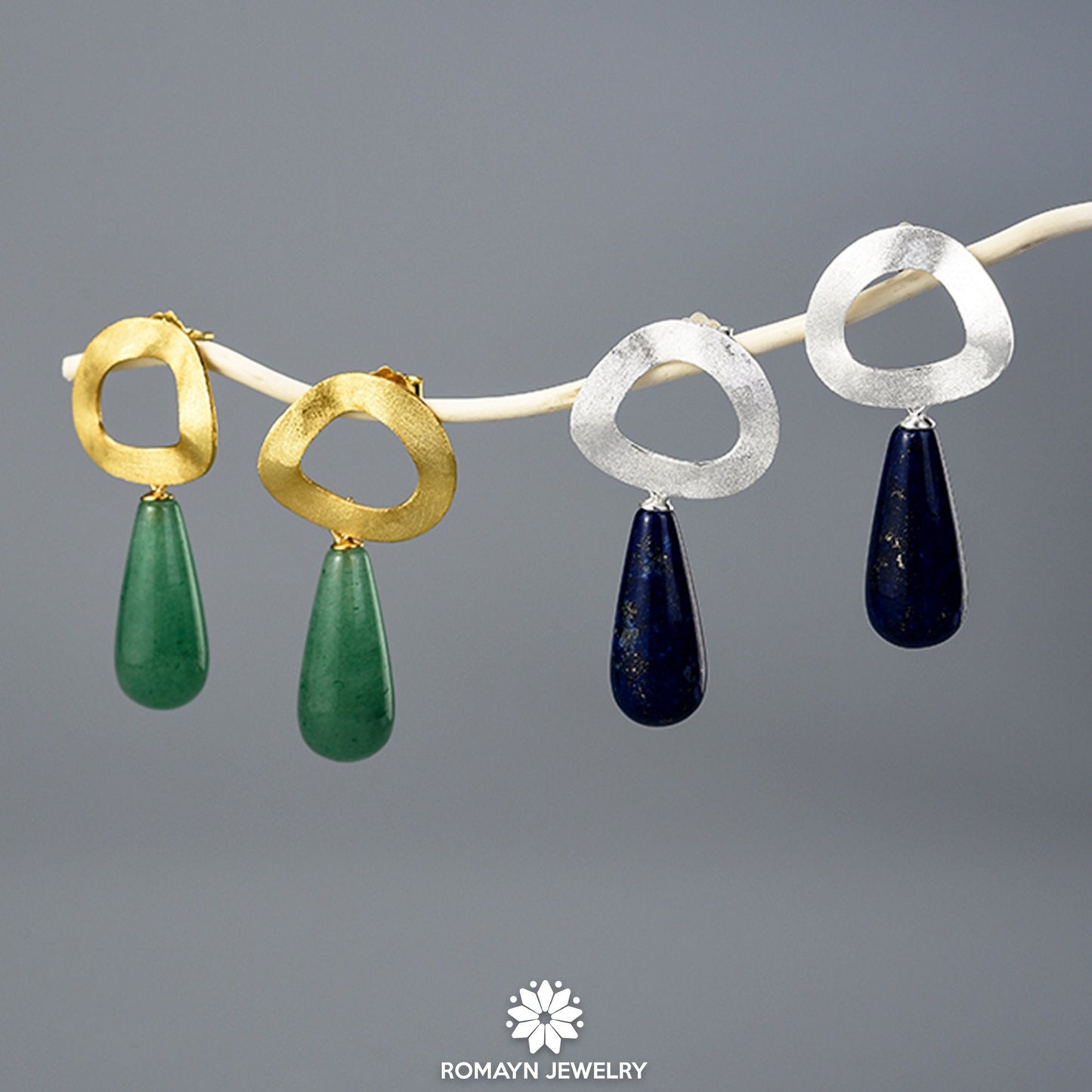 Uneven Lapis Lazuli Earrings