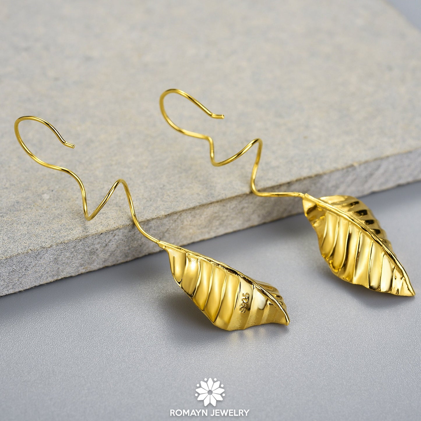 Beech Leaf Dangle Earrings