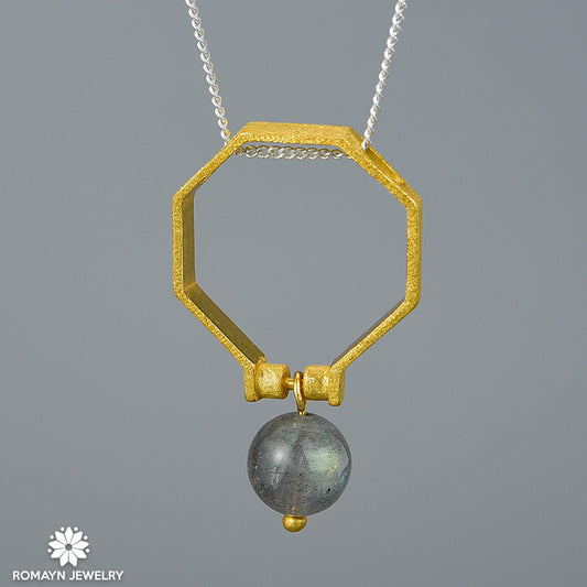 Octagon Ring Necklace, 2 in 1 Ring