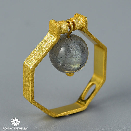 Octagon Ring Necklace, 2 in 1 Ring