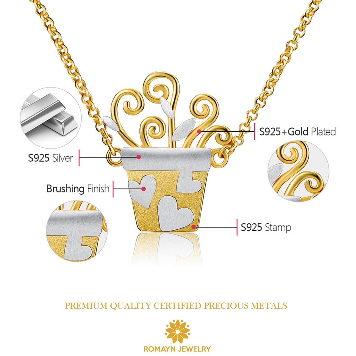 Romantic Flower Pot Necklace
