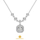 Cubic Zirconia Halo Wedding Necklace
