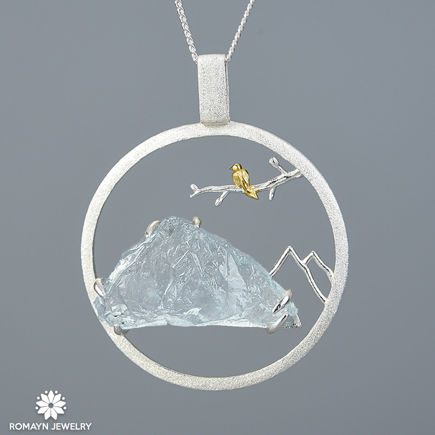 Bird and Mountain Necklace