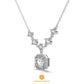 Cubic Zirconia Halo Wedding Necklace