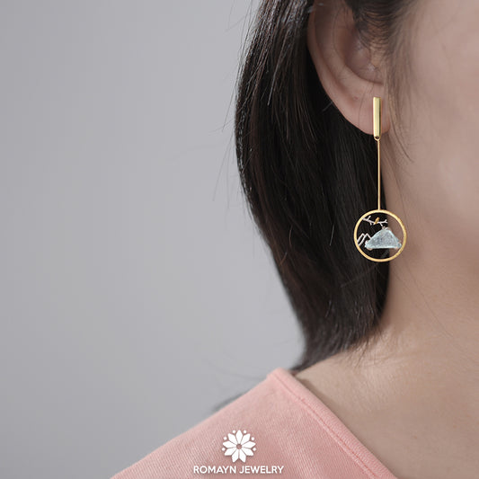 Bird and Mountain Earrings