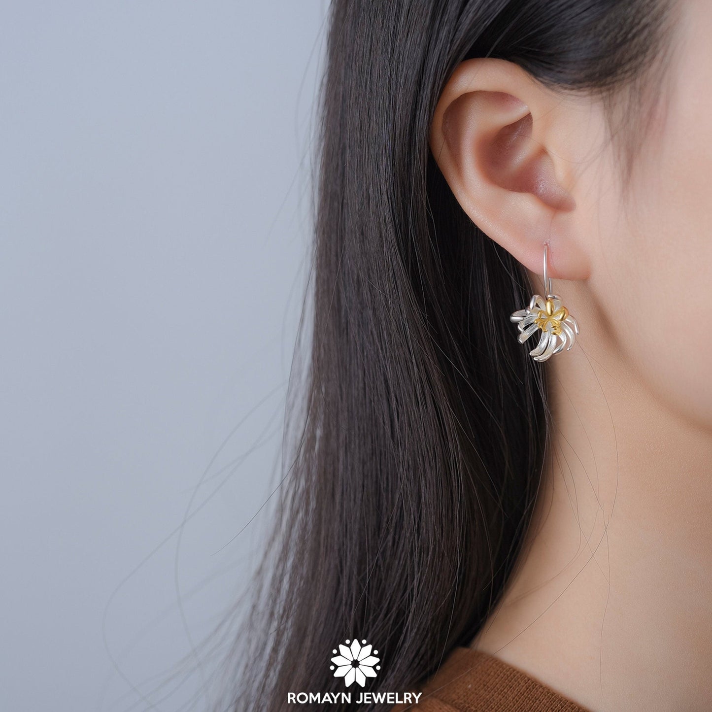 Chrysanthemum Flower Earrings