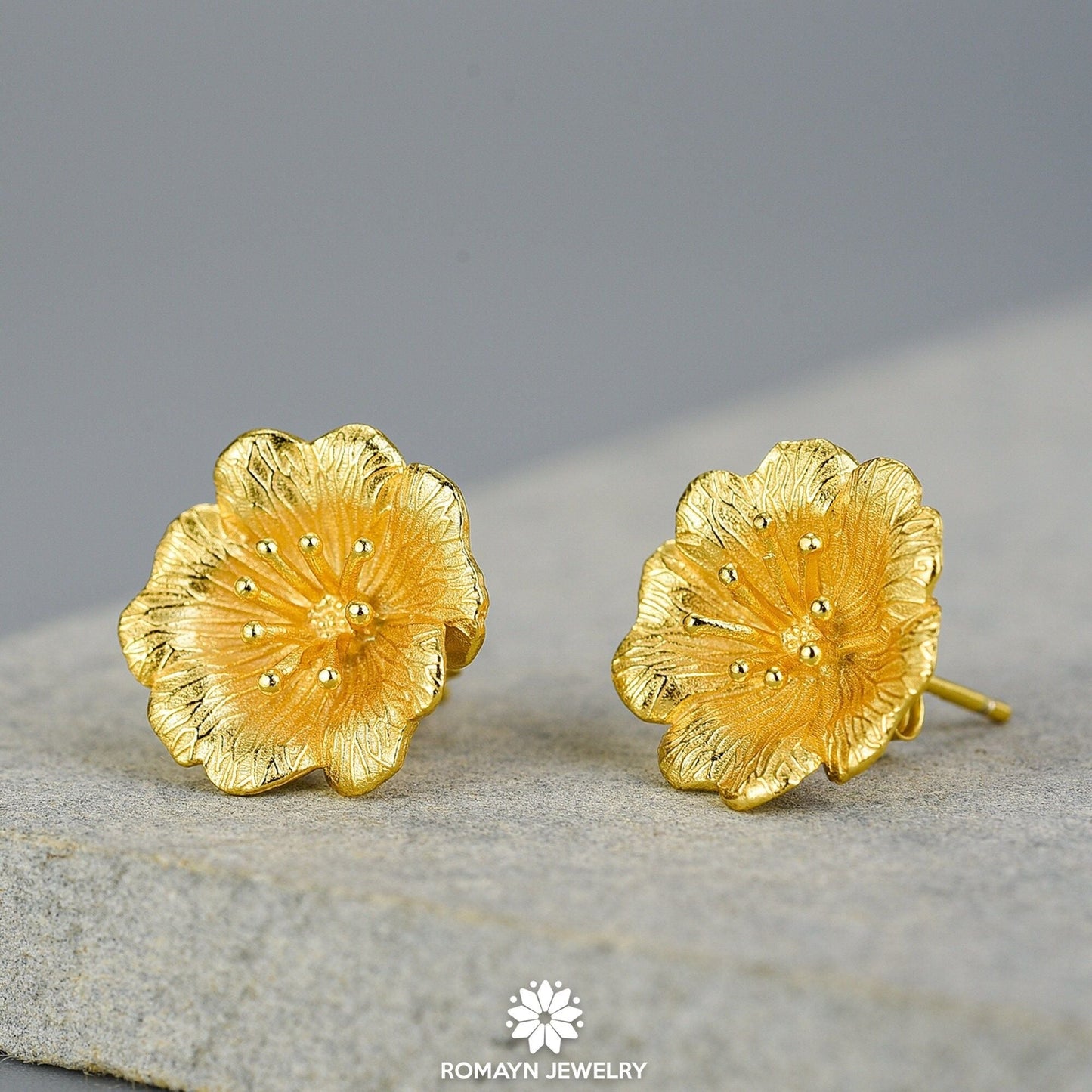 Wild Rose Flower Earrings