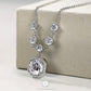 Cubic Zirconia Halo Wedding Necklace
