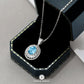 Blue Oval Cut Cubic Zirconia Earrings