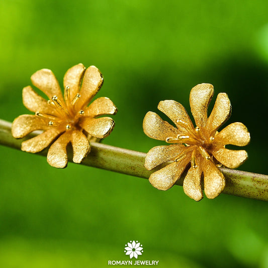 Wild Rose Flower Earrings